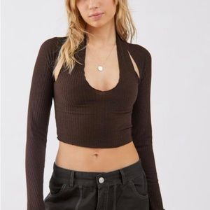 Long Sleeve Halter Top